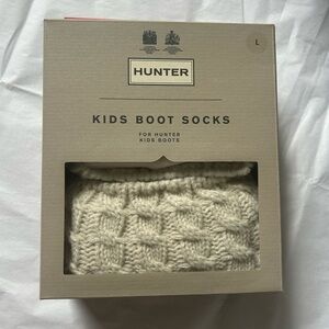 Hunter Cream Kids Boot Socks L 1-3